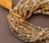 12x8mm Oval Citrine Stone Beads Golden