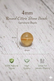 5mm Round Citrine Stone Beads Golden