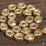 25 Pcs 11X12mm Meenakari Kundan Kadi Chain