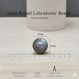 4-8mm Round Labradorite Stone Beads