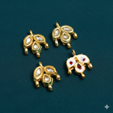 10 Pcs Kundan Spacer Connectors Golden 21x15mm