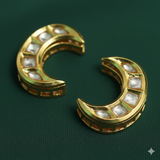 4 Pcs, 21x15mm  Kundan Chandbali Earrings Components & Connectors Golden