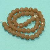 8mm Faceted Glass Round Beads Peach