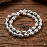 1 String Hematite Beads Oval Silver 4x3mm