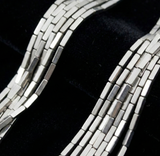 1 String Hematite Beads Rectangle Tube Silver 8x2mm