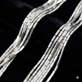 1 String Hematite Beads Rectangle Tube Silver 8x2mm