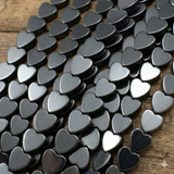 1 String Hematite Heart Shaped Beads Black