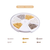 1 Box Iron Screw Eye Pin For Half Drilled Beads, Mixed Color
