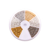 1 Box Iron Screw Eye Pin For Half Drilled Beads, Mixed Color