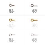 1 Box Iron Screw Eye Pin For Half Drilled Beads, Mixed Color