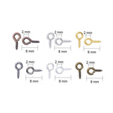 1 Set Screw Eye Pin Peg Bails For Half Drilled Beads Mixed Color Kit