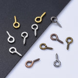 1 Set Screw Eye Pin Peg Bails For Half Drilled Beads Mixed Color Kit