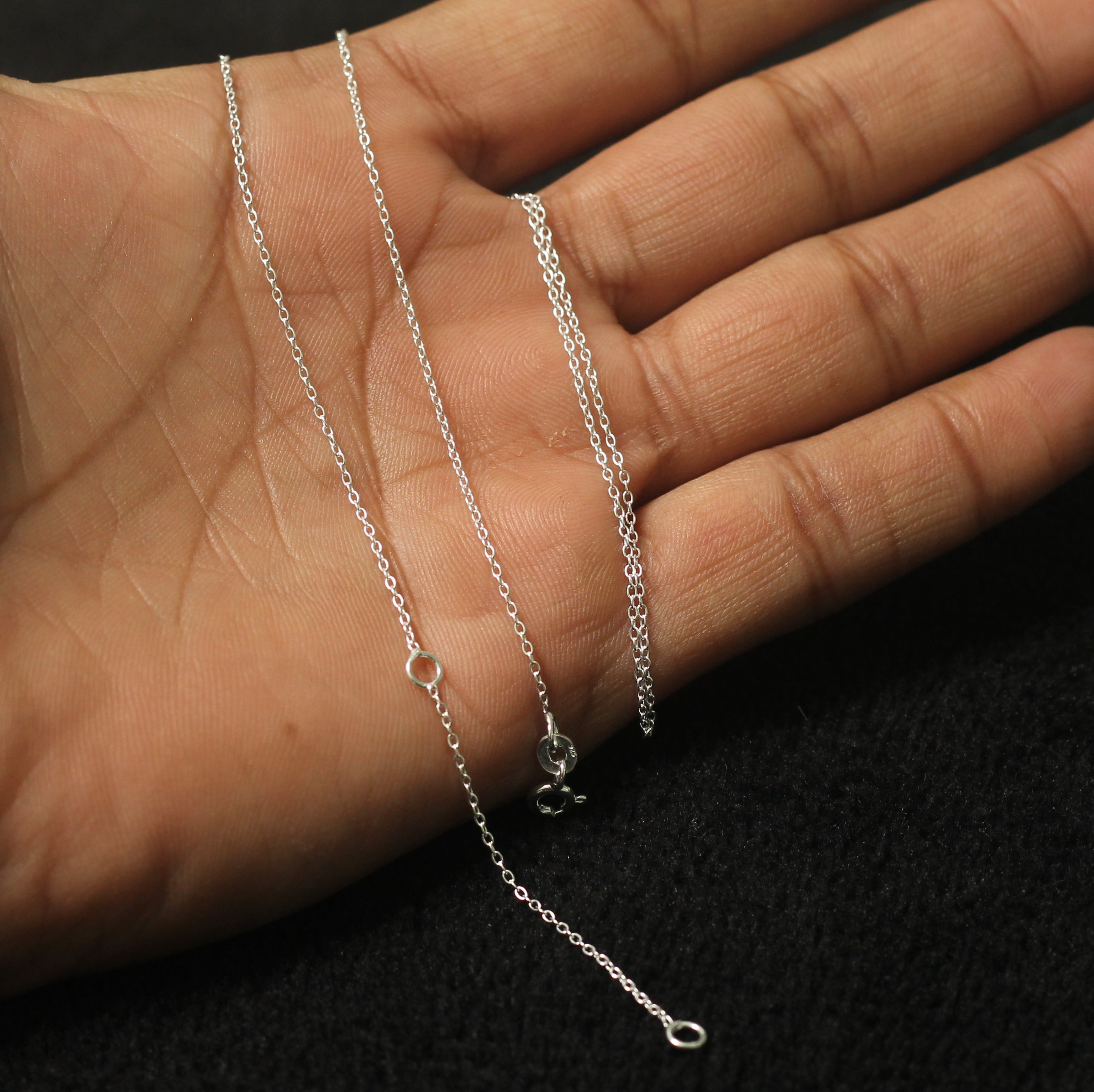 Sterling Silver 16 18 Inch Adjustable Fine Link Chain