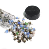200 Pcs, 4mm Cats Eye Loreal Beads Tube Silver Plated