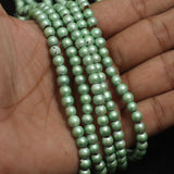 1 String Disco Beads Round Green 6 mm