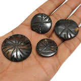 10 Pcs Flat Round Bone Beads 23mm