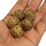 10 Pcs Wire Mesh Beads Golden 20mm