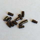 8x4mm Black Plated Miner Scratch Brass Cord Ends