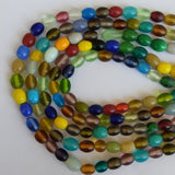 5 Strings, 10x8mm Oval Fire Polish Glass Beads