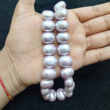 1 String 12x15mm Shell Pearls Oval Beads