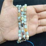 1 String 5-8mm Amazonite Semi-precious Gemstone Pebble Tumbledstone Nugget Beads