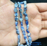 1 String 5-8mm Azurite Semi-precious Gemstone Pebble Tumbledstone Nugget Beads