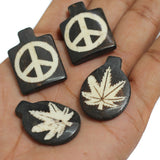 10 Pcs Bone Beads Assorted 34-34mm