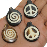 10 Pcs Bone Beads Assorted 34-32mm