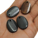 10 Pcs Flat Oval Bone Pendants 29x21mm