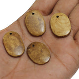 20 Pcs Flat Oval Bone Pendants 28x19mm