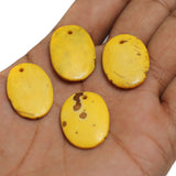 20 Pcs Flat Oval Bone Pendants 27x21mm