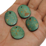 20 Pcs Flat Oval Bone Pendants 27x21mm