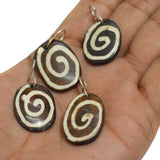 10 Pcs Flat Oval Bone Pendants 29x19mm