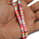 Multicolored Polymer Clay Fimo Ring Beads 1 String, 6mm