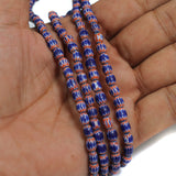 Chevron Designer Oval Beads Size 6x4 mm, Pack Of 2 String