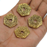 10 Pcs Wire Mesh Beads Golden 26x26mm