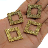 10 Pcs Wire Mesh Beads Golden 26x26mm