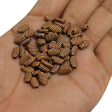 100 Gm Acrylic Wooden Finish  Oval Beads Brown 9x6 mm