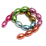 5 Strings,18x11mm Multi Metallic CCB Oval Beads
