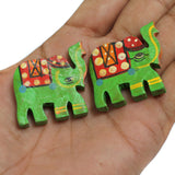 10 Pcs, Wooden Colored Elephant Beads