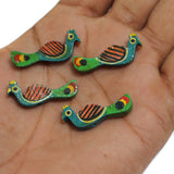 20 Pcs, Wooden Colored Peacock Beads