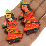 10 Pcs, 3 Inches Wooden Colored Big Raja Beads Red