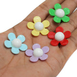 50 Pcs Assorted Color Acrylic Flower Beads 1 Inch