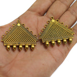 5 Pcs Metal Pendant Triangle Shape Golden