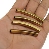 10 Pcs Golden Bend Pipes Rectangle 2 Inch, 5mm