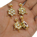 4 Pcs Kundan Spacer Connectors Golden 30x20mm