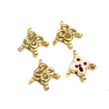 10 Pcs Kundan Spacer Connectors Golden 22x20mm