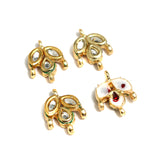 10 Pcs Kundan Spacer Connectors Golden 21x15mm