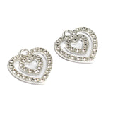 10 Pcs AD Heart Charms Silver 18x16mm