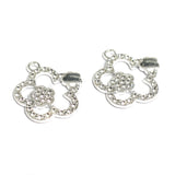 10 Pcs AD Flower Charms Silver 18x16mm